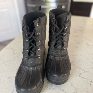 Black Quilted SPERRY Snow Boots